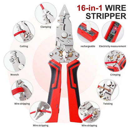 🔥Last Day 50% OFF🔥 16-in-1 Wire Stripper & Twister Pliers with Voltage Tester