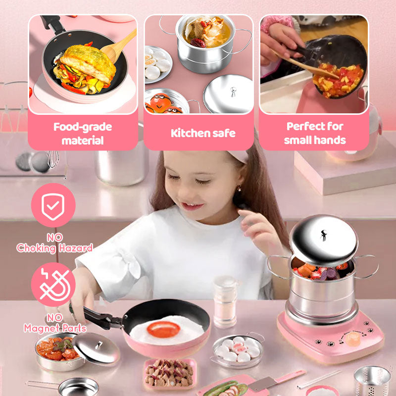 🎁🍳ROSOPLTM Children's Real Cooking Mini Kitchen Toys - 22 PCS Set.