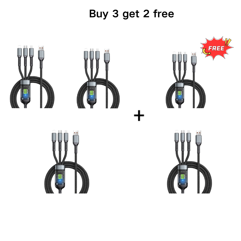 Buy 2 Get 10% Off-Transparent Luminous Super Fast Charging 3-in-1 Data Cable