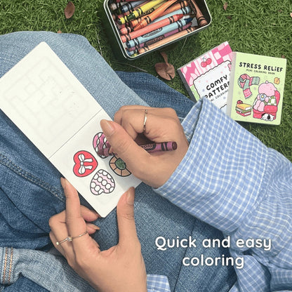 🎨 Mini Coloring Book – Stress Relief, Food & Drink & Comfy Patterns.