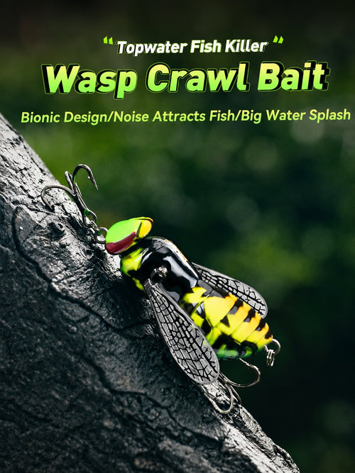 🔥  🐝 Bionic Wasp Topwater Lure That Triggers Explosive Strikes.