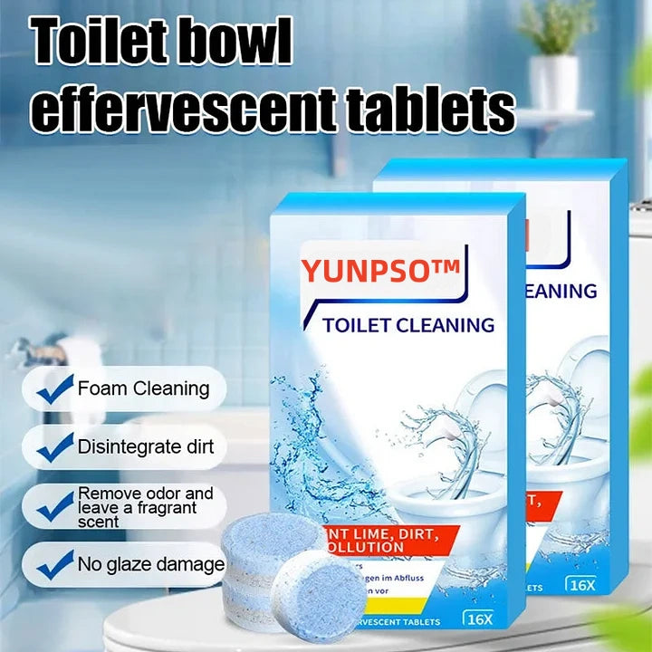 🔥BUY 3 GET 2 FREE🔥YUNPSOTM  Lemon Scent Toilet Bowl Cleaner Tablets.