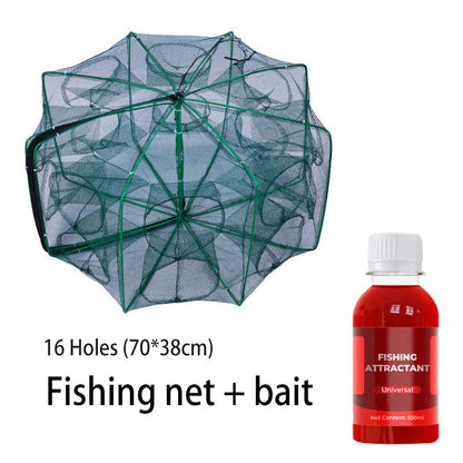 Catch More Fish Effortlessly – Auto-Foldable Multi-Hole Fishing Trap Net
