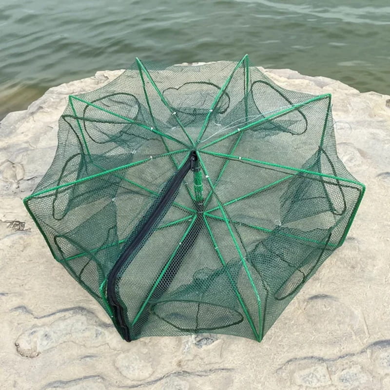 Catch More Fish Effortlessly – Auto-Foldable Multi-Hole Fishing Trap Net
