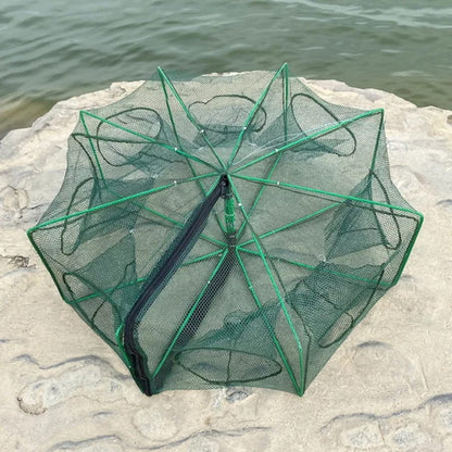 Catch More Fish Effortlessly – Auto-Foldable Multi-Hole Fishing Trap Net