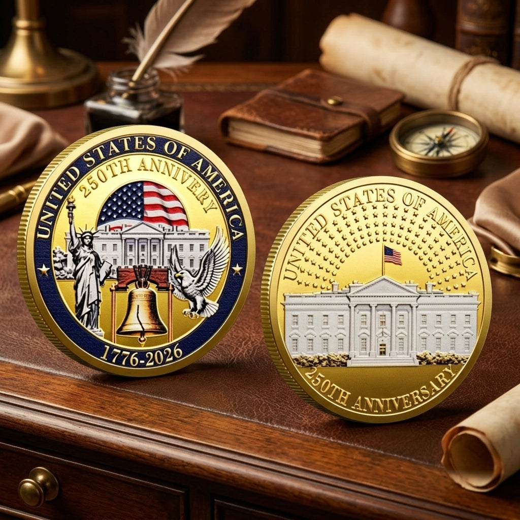 🔥LAST DAY 50% OFF✨9PCS USA 250th Anniversary Commemorative Coin Gift Set.