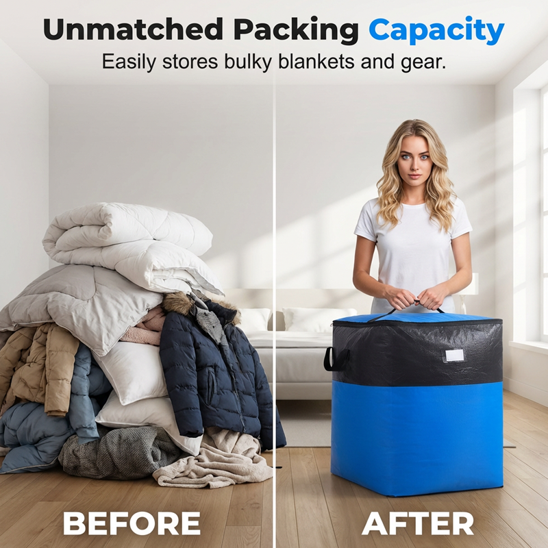 🧳50K+ SOLD!📦40% OFF! 🔥Collapsible Storage & Moving Bag – Heavy‐duty PE, water‐resistant. Extra‐large 180L, folds flat. Reinforced handles, perfect for moving or loft storage. 🏠.