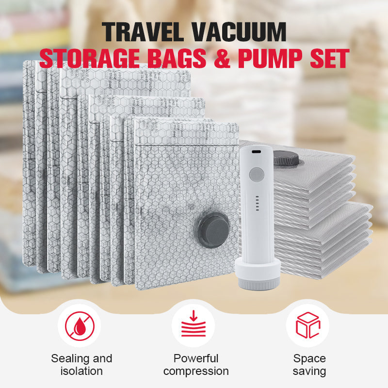 🔥 LAST DAY PROMOTION - 50%OFF 🔥 Travel Vacuum Storage Bags & Portable Pump Set YUNPSOTM.