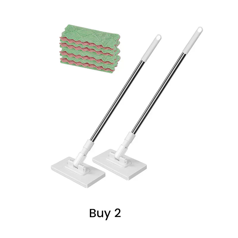 🔥Hot Sale 50% OFF🔥ROSOPLTM Flat Mop with Stainless Steel Handle, come with Reusable Washable Mop Cloths🏆.