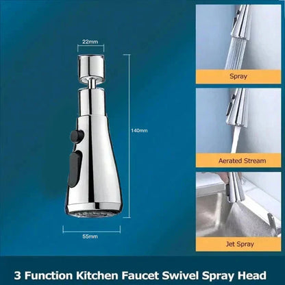 🔥Last Day $19.99!!⚡50K+ SOLD!🏠720° Rotatable 3 Function Kitchen Faucet Spray Head.