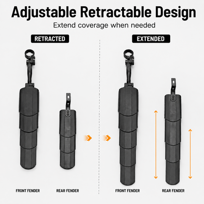 Retractable Bike Fender Set for Mountain Bikes for 24/26/27.5 Inch Bikes