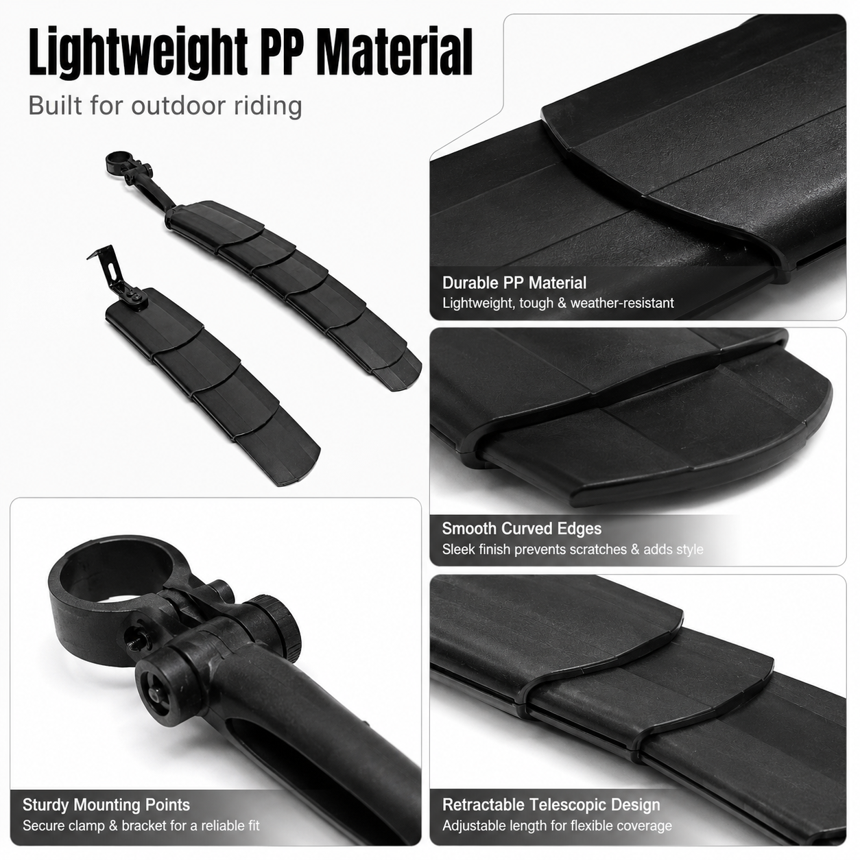 Retractable Bike Fender Set for Mountain Bikes for 24/26/27.5 Inch Bikes