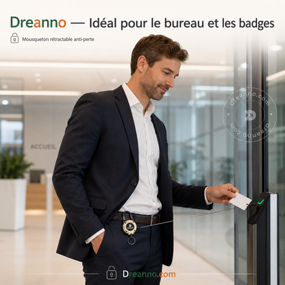 💥DERNIER JOUR DES SOLDES : 50 % DE RÉDUCTION💥🏆Porte-clés avec mousqueton rétractable 🎣 – Cordon en acier de 65 cm, porte-badge robuste, accessoire EDC léger pour clés, cartes d'identité et usage en extérieur