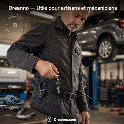 💥DERNIER JOUR DES SOLDES : 50 % DE RÉDUCTION💥🏆Porte-clés avec mousqueton rétractable 🎣 – Cordon en acier de 65 cm, porte-badge robuste, accessoire EDC léger pour clés, cartes d'identité et usage en extérieur