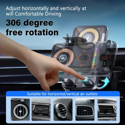 🚗40% OFF!📱 2-in-1 Car Phone Holder & Wireless Charger – 360° Rotation, Strong Grip & Fast Charging 🔋