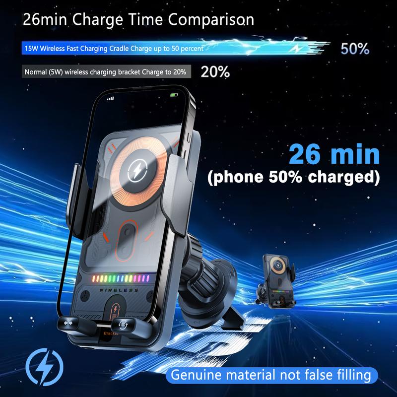 🚗40% OFF!📱 2-in-1 Car Phone Holder & Wireless Charger – 360° Rotation, Strong Grip & Fast Charging 🔋