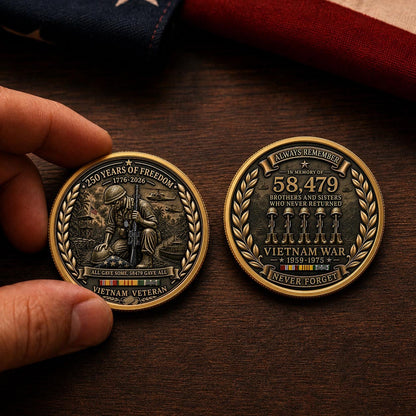 Vietnam Veteran America 250th Anniversary Commemorative Coin 2 Side, All Gave Some 58,479 Gave All, Veteran Gifts