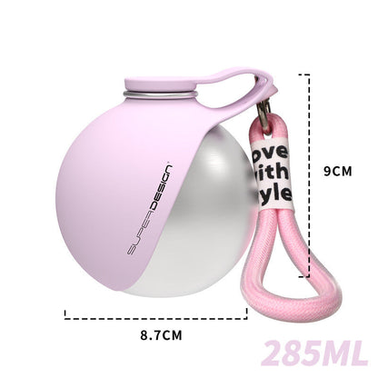 2-in-1 Dog Travel Water Bottle – Leakproof Stainless Steel Bottle with Silicone Bowl.