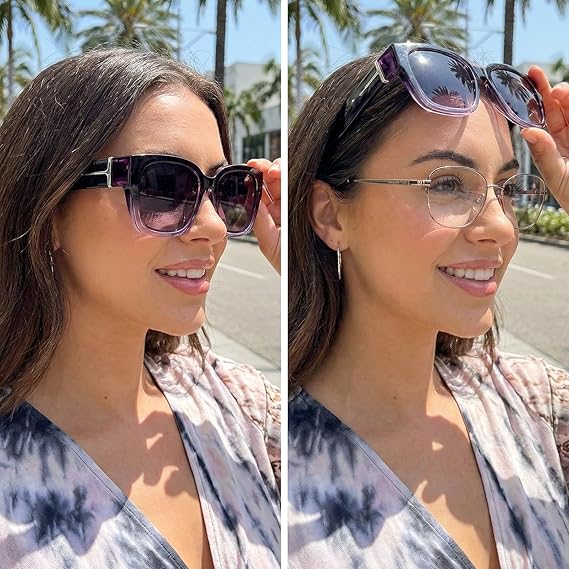 🕶️ Polarized Fit Over Sunglasses for Women – UV400 Protection Floral Frame Wear Over Prescription Glasses.