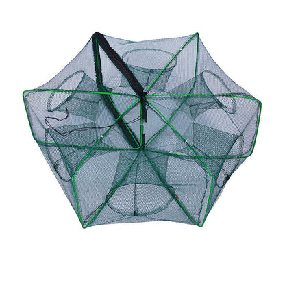 Catch More Fish Effortlessly – Auto-Foldable Multi-Hole Fishing Trap Net