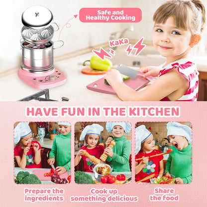 🎁🍳ROSOPLTM Children's Real Cooking Mini Kitchen Toys - 22 PCS Set.