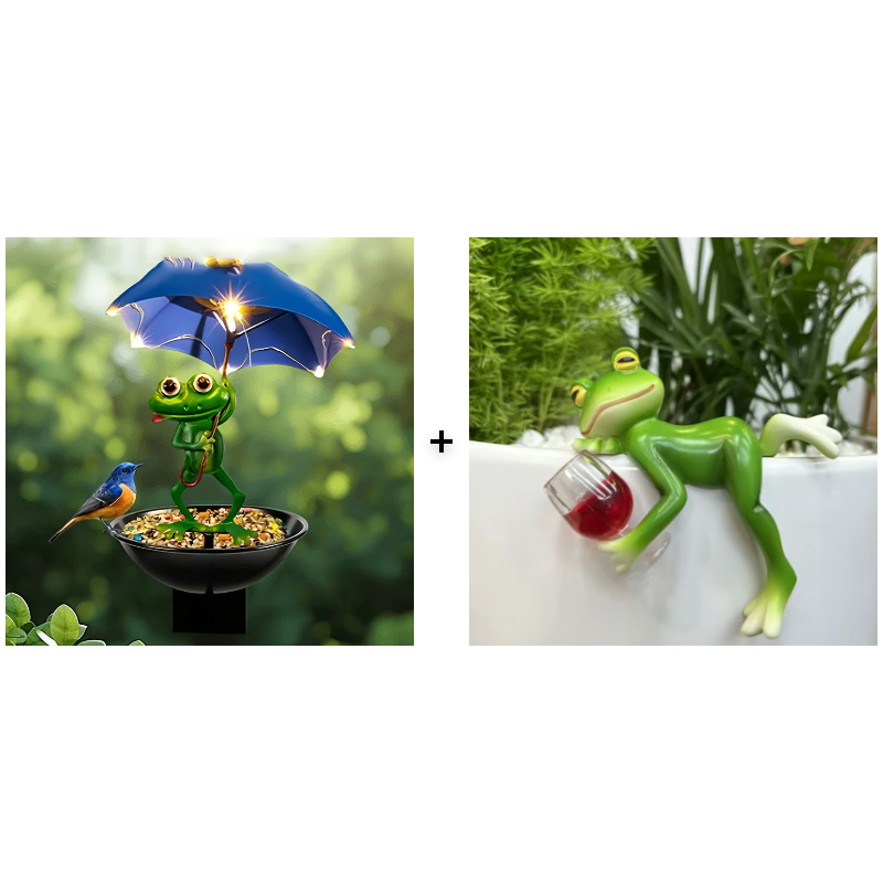 🐸✨ Magical frog decoration with night light – weatherproof & cute!