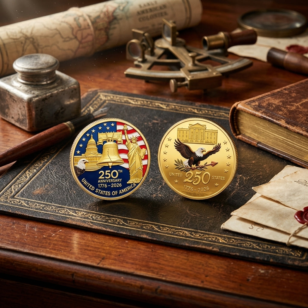 🔥LAST DAY 50% OFF✨9PCS USA 250th Anniversary Commemorative Coin Gift Set.