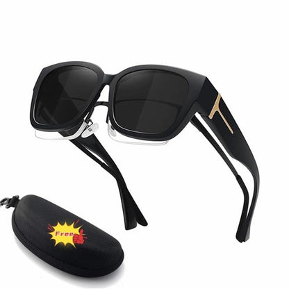 🕶️ Polarized Fit Over Sunglasses for Women – UV400 Protection Floral Frame Wear Over Prescription Glasses.