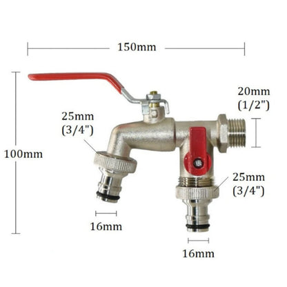 🔥 FLASH SALE: 50% OFF! ⚙️ Universal Stainless Steel Double Outlet Garden Faucet – Independent Valves, Heavy-Duty & Easy Install 🚰