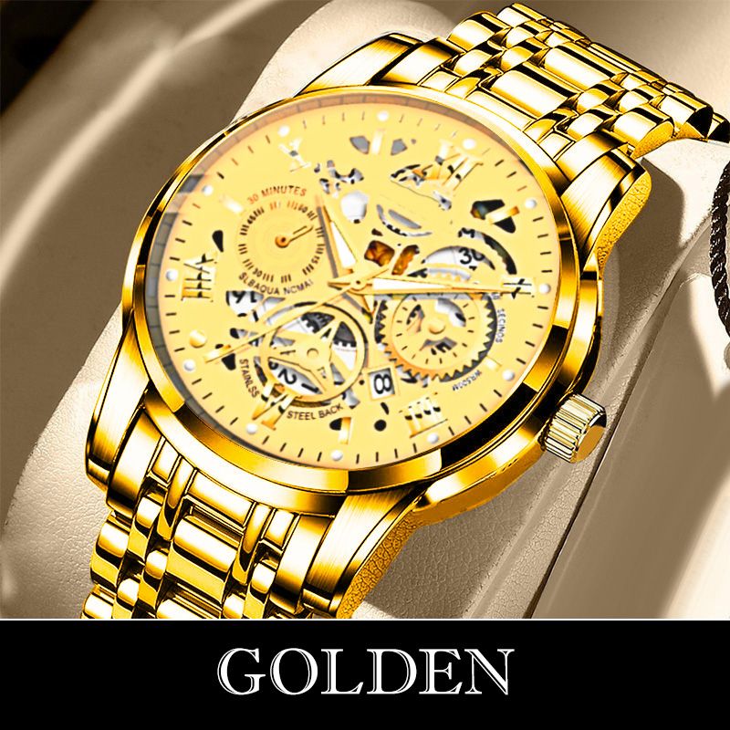 🔥Men's Waterproof Roman Skeleton Automatic Mechanical Watch