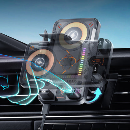 🚗40% OFF!📱 2-in-1 Car Phone Holder & Wireless Charger – 360° Rotation, Strong Grip & Fast Charging 🔋