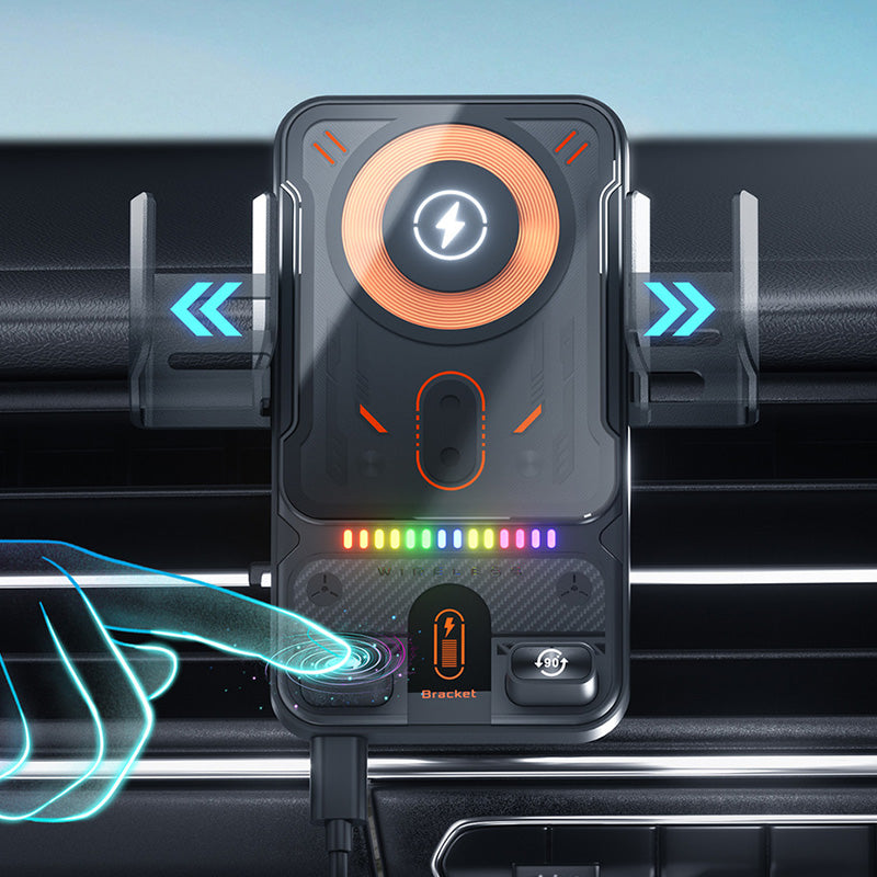 🚗40% OFF!📱 2-in-1 Car Phone Holder & Wireless Charger – 360° Rotation, Strong Grip & Fast Charging 🔋