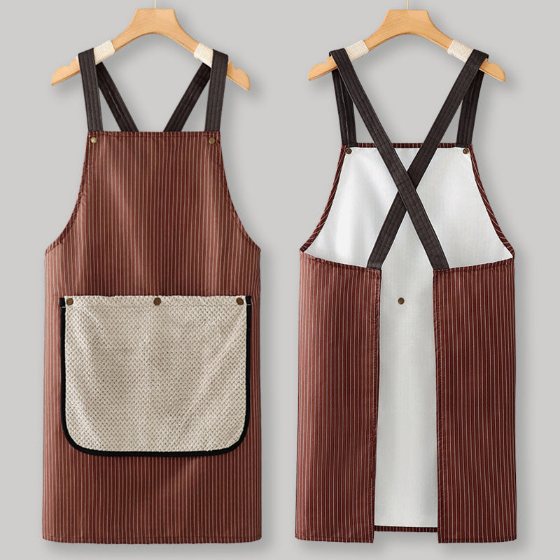 ⏳Limited-time 50% off⏰Cross-Back Waterproof Apron with Detachable Hand Towel🛡️💦