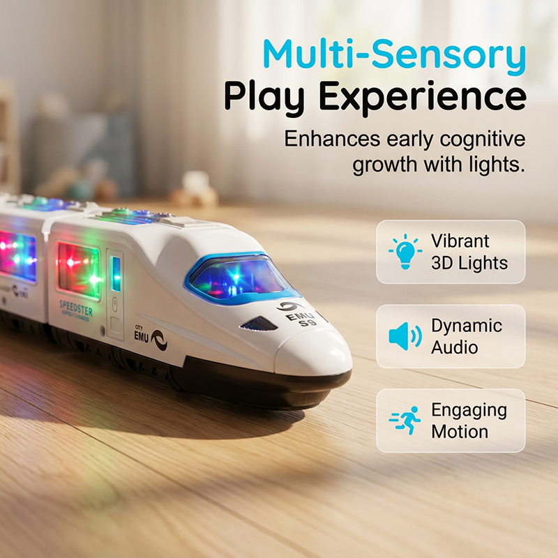 🚂 LIMITED-TIME 50% OFF! ✨ Electric Bullet Train Toy – Light-Up, Bump & Go, with Music 🎶.