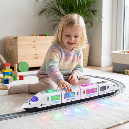 🚂 LIMITED-TIME 50% OFF! ✨ Electric Bullet Train Toy – Light-Up, Bump & Go, with Music 🎶.