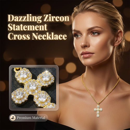 ⏳Limited-time 50% off⏰Copper Inlaid Zircon Cross Charm Pendant📿✝️💎