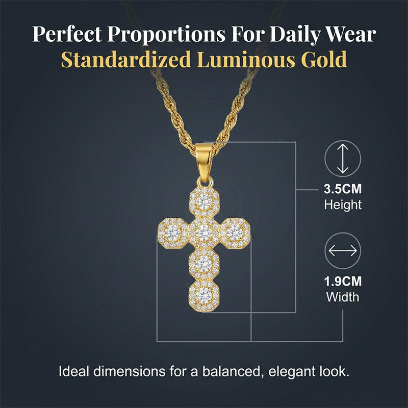 ⏳Limited-time 50% off⏰Copper Inlaid Zircon Cross Charm Pendant📿✝️💎