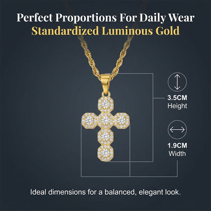 ⏳Limited-time 50% off⏰Copper Inlaid Zircon Cross Charm Pendant📿✝️💎