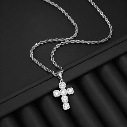 ⏳Limited-time 50% off⏰Copper Inlaid Zircon Cross Charm Pendant📿✝️💎